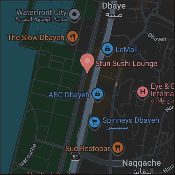 Map — Dbayeh, sea-side road
